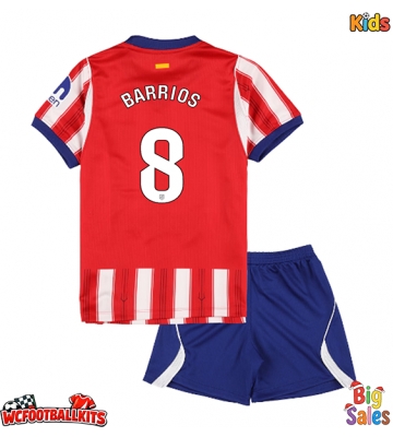 Atletico Madrid Pablo Barrios #8 Replica Home Stadium Kit for Kids 2026-27 Short Sleeve (+ pants)